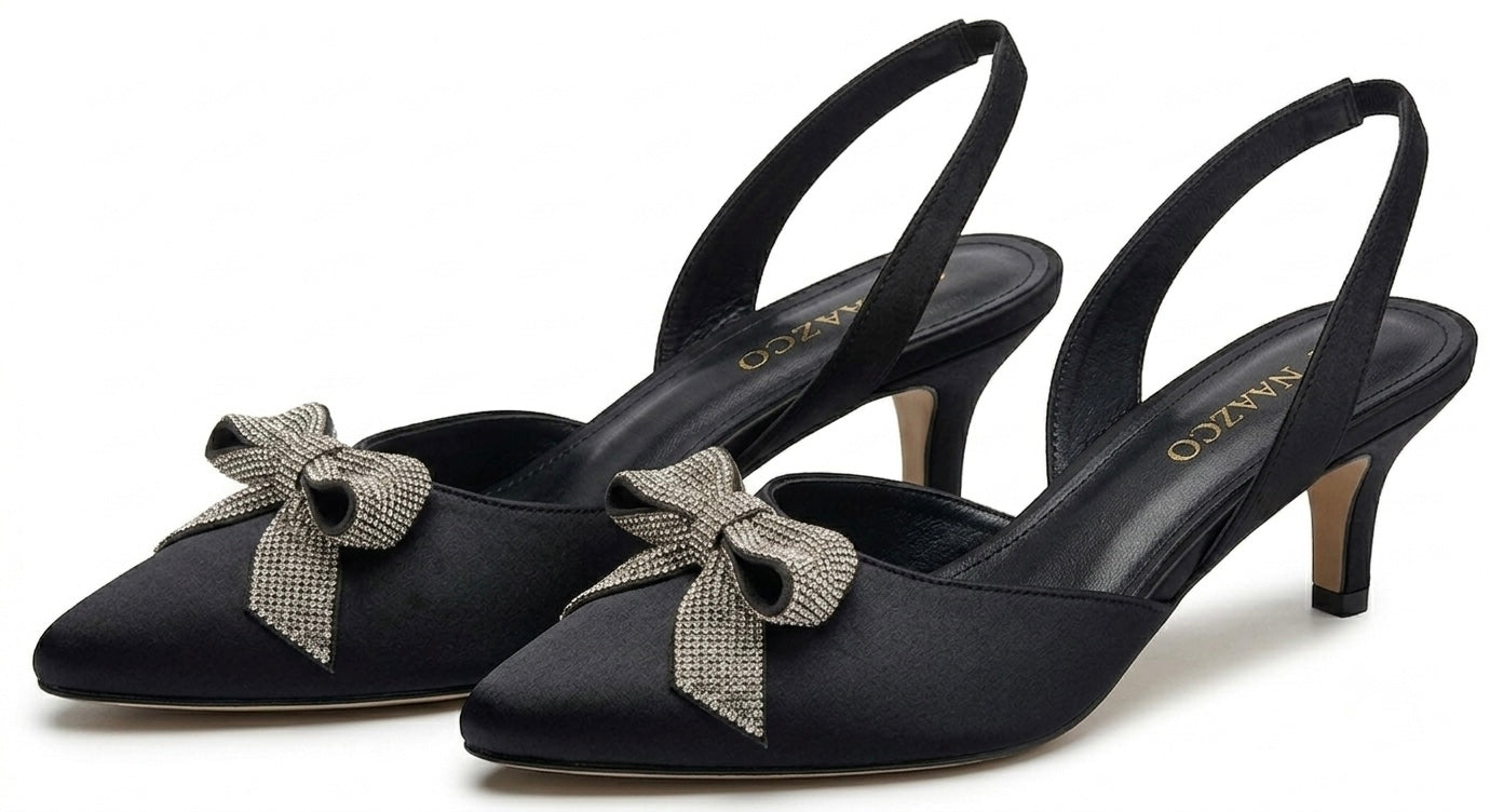 The Riva Kitten Heel - Midnight Black