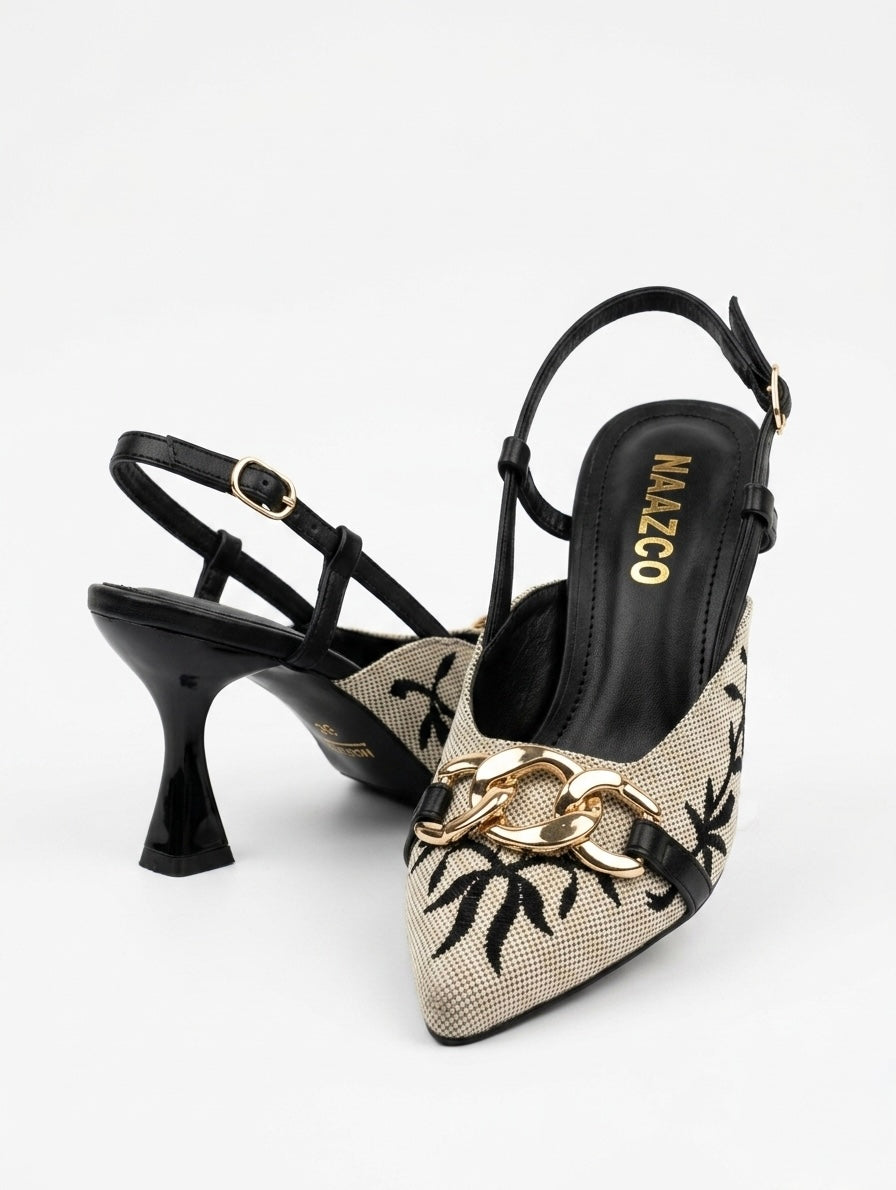 Barg Slingback Noir sole and heel detail