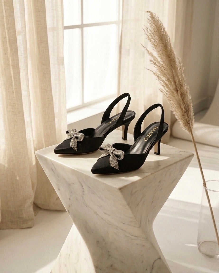 The Riva Kitten Heel - Midnight Black