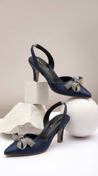 The Riva Kitten Heel - Royal Navy