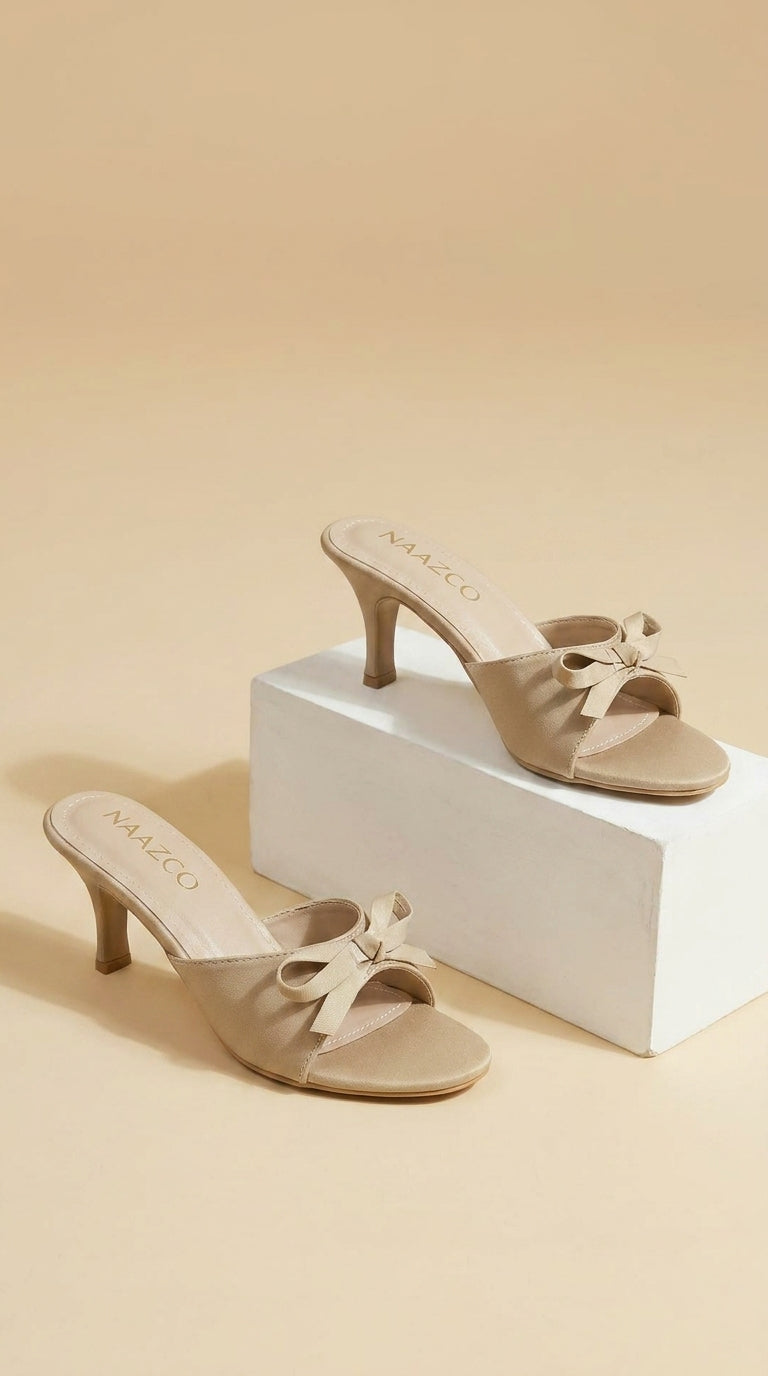 Alara Mesh Mule in sand beige, front view